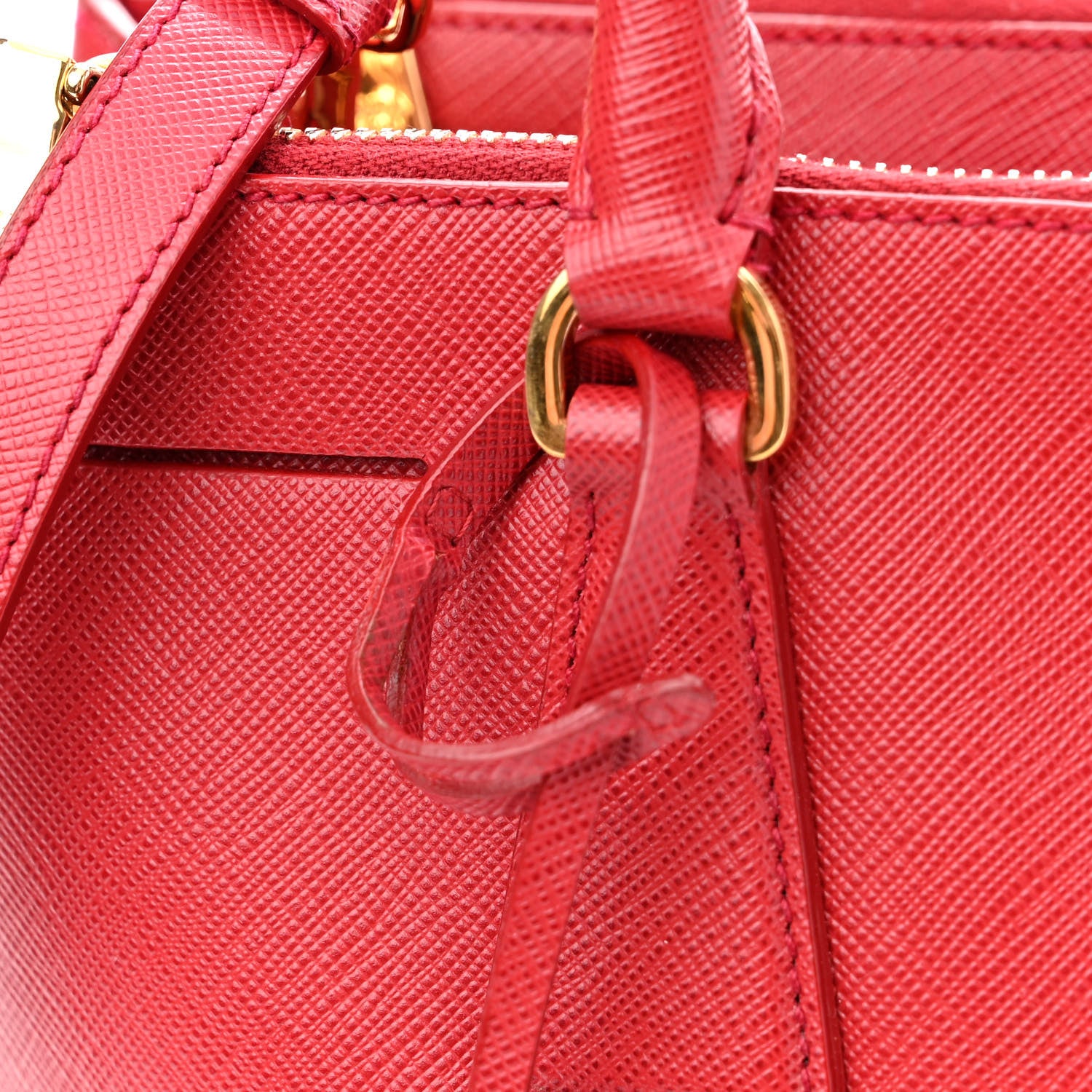 Prada Saffiano Small Galleria Double Zip Tote Fuoco 12 of 12