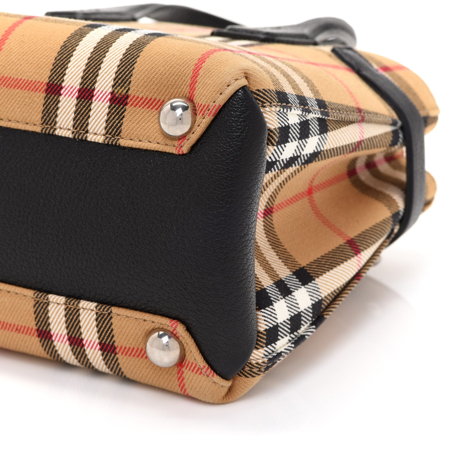 Goatskin Vintage Check Baby Banner Tote Black