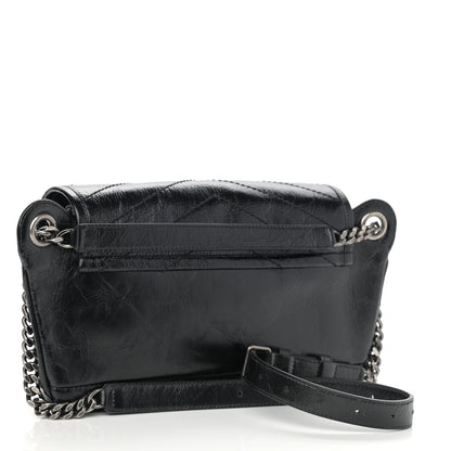 Saint Laurent Crinkled Calfskin Matelasse Monogram Niki Body Bag Black 2 of 10