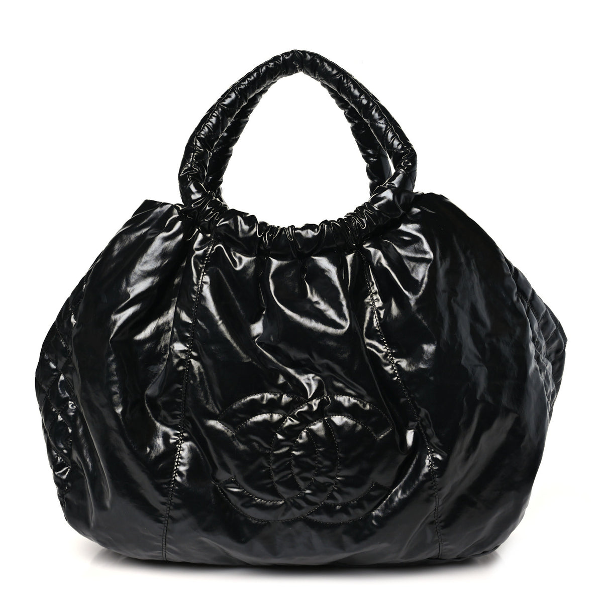 Nylon Quilted Cabas  Black
