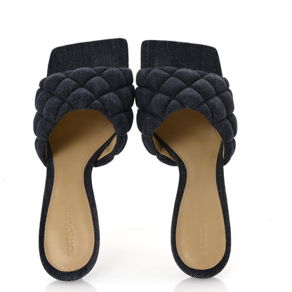 Bottega Veneta Denim Matelasse Padded Mule Sandals 38.5 Indigo 2 of 9