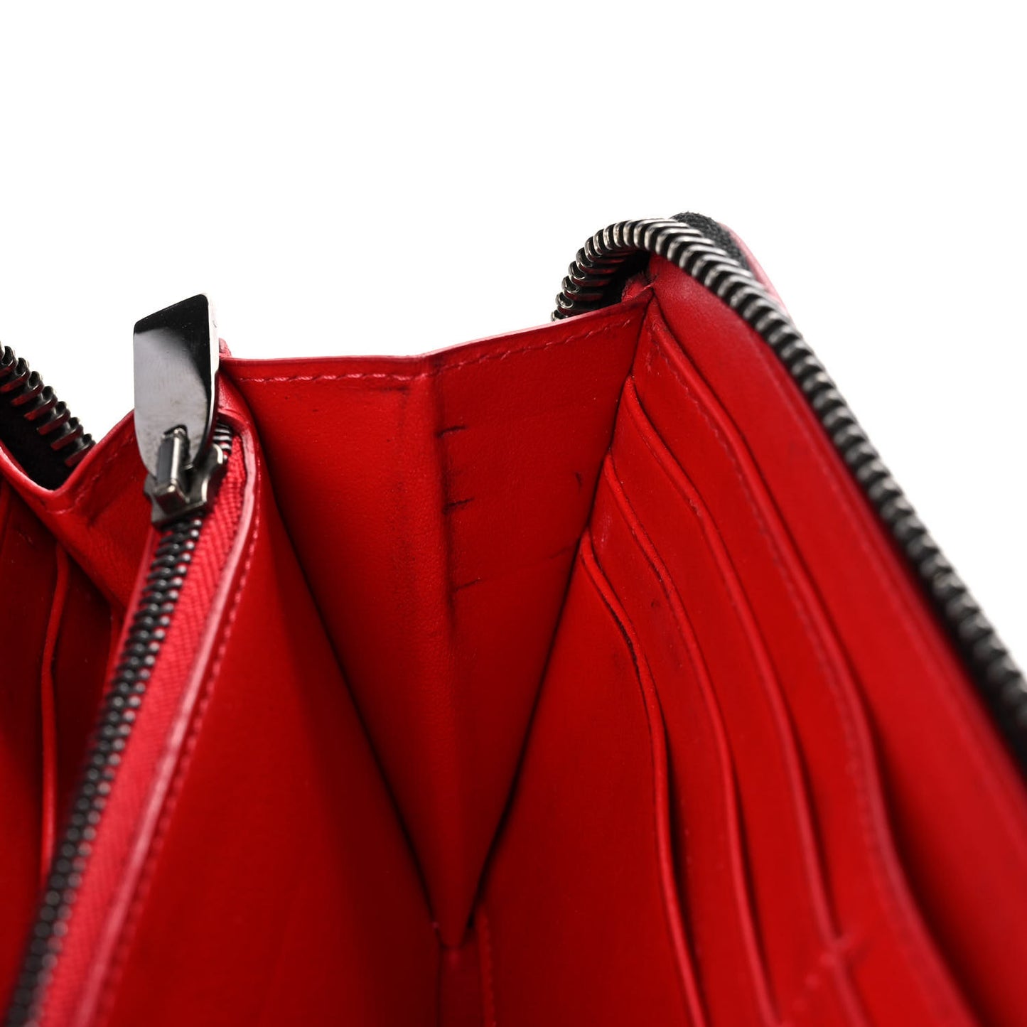 Calfskin Panettone Spiked Zip Around Wallet Black