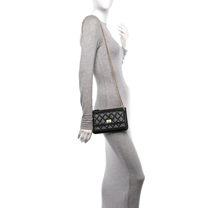 Chanel Aged Calfskin Quilted 2.55 Reissue Chain Wallet Black 2 of 11