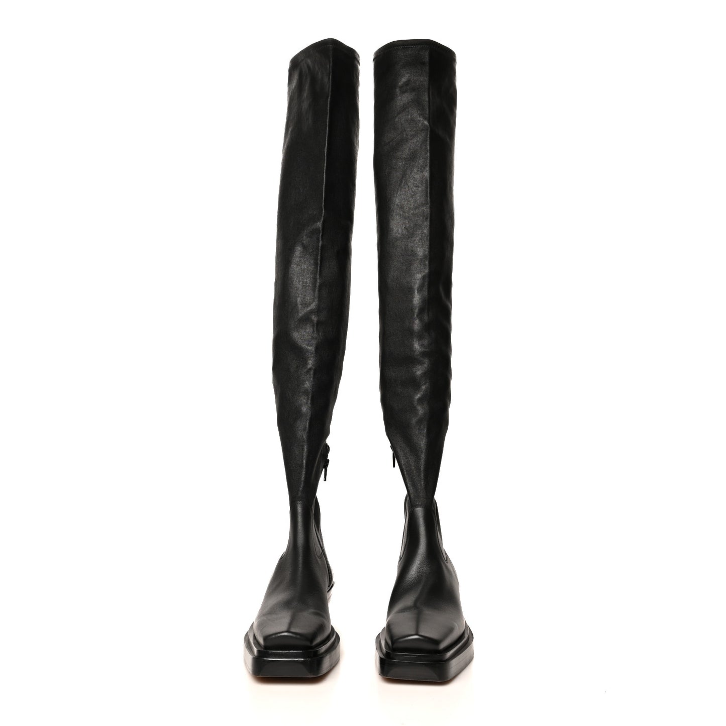 Calfskin Nappa Lean Over The Knee Boots 38 Black