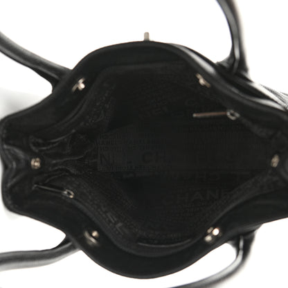 Chanel Calfskin Mademoiselle Lock Small Cerf Shopper Tote Black 4 of 9