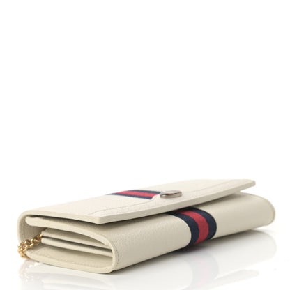 Gucci Textured Calfskin Web Ophidia Wallet On Chain Mystic White 4 of 10