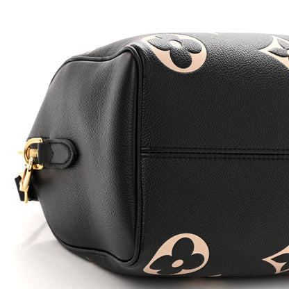 Louis Vuitton Empreinte Monogram Giant Speedy Bandouliere 25 Black Beige 8 of 9