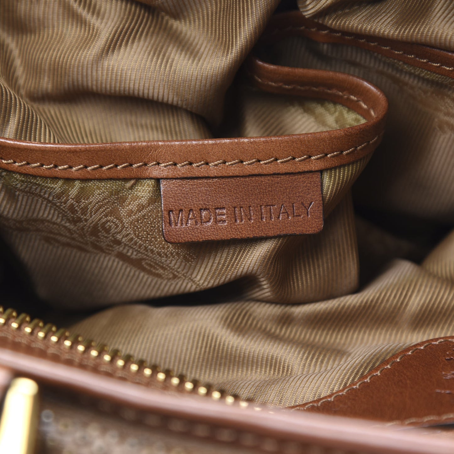 Calfskin Studded Satchel Brown