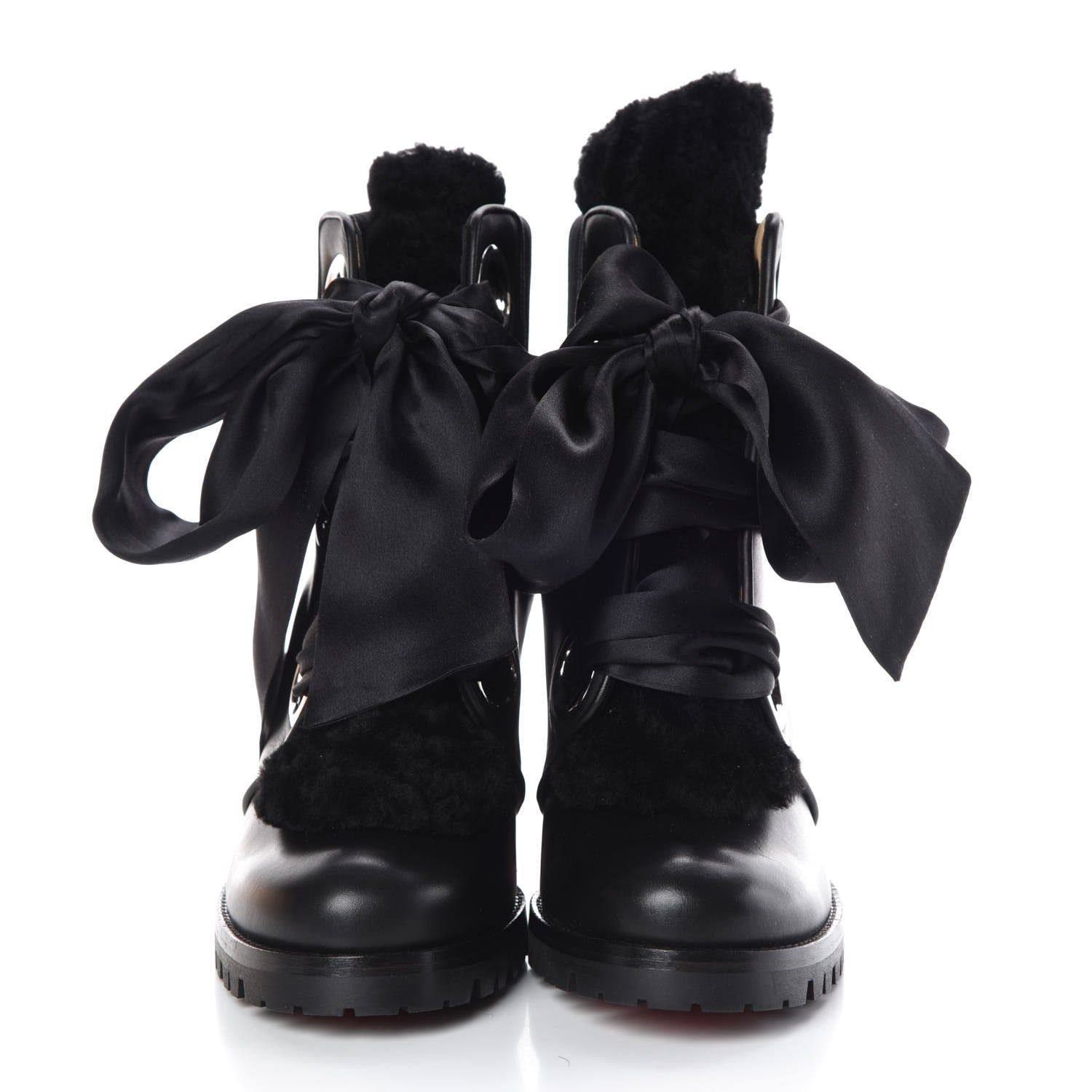 Christian Louboutin Calfskin Mink Jenny From the Alps 70 Ankle Boots 36.5 Black 2 of 8