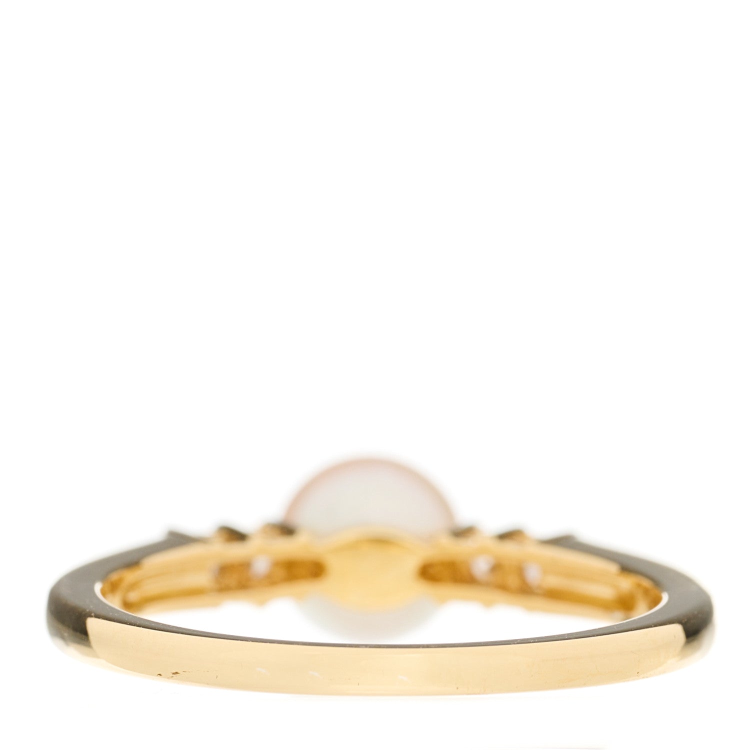Mikimoto 18K Yellow Gold Diamond Akoya Pearl 5.5-6mm Ring 51 5.75 3 of 4