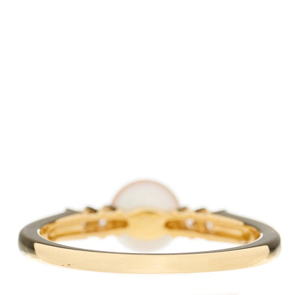 Mikimoto 18K Yellow Gold Diamond Akoya Pearl 5.5-6mm Ring 51 5.75 3 of 4