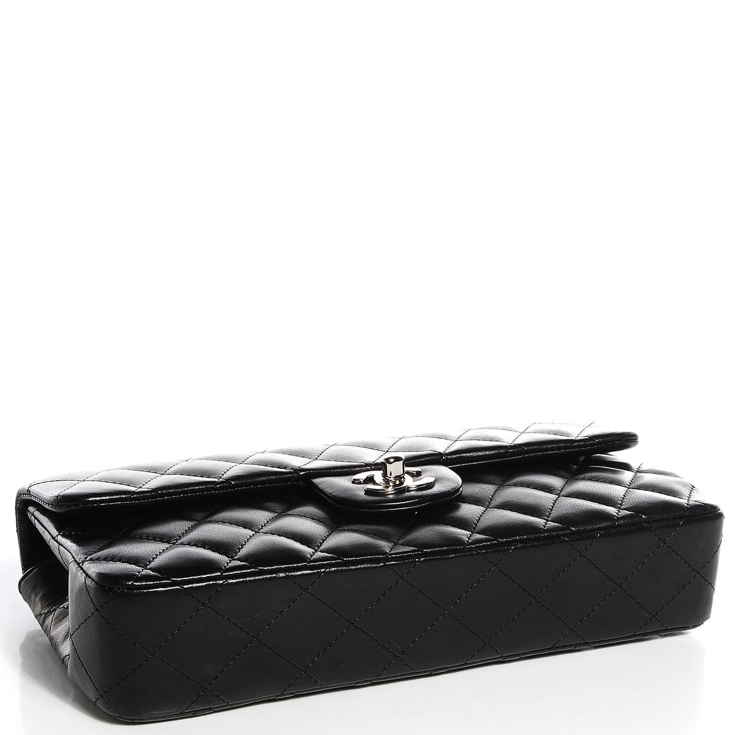 Lambskin Quilted East West Flap Black