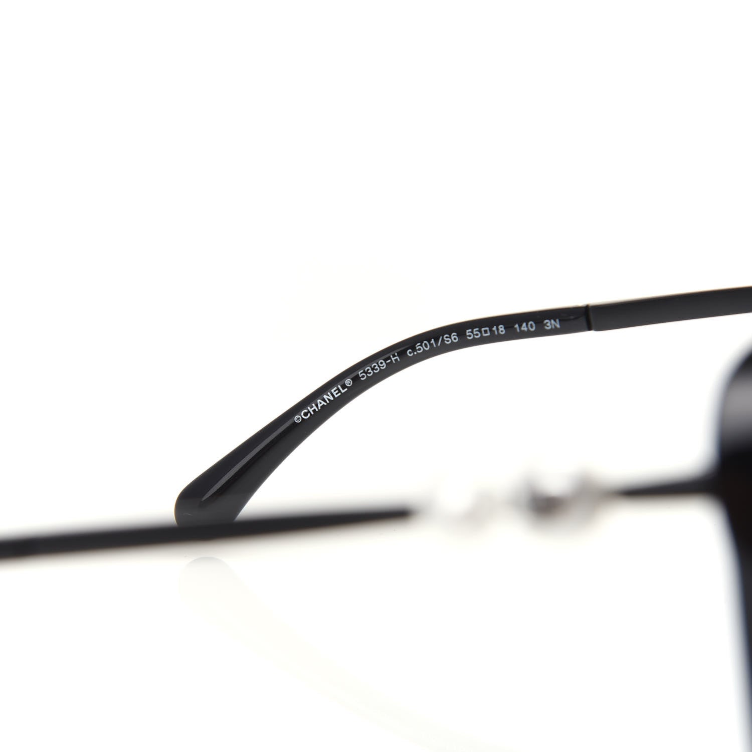 Chanel Acetate Butterfly Winter Pearl Sunglasses 5339-H Black 5 of 7