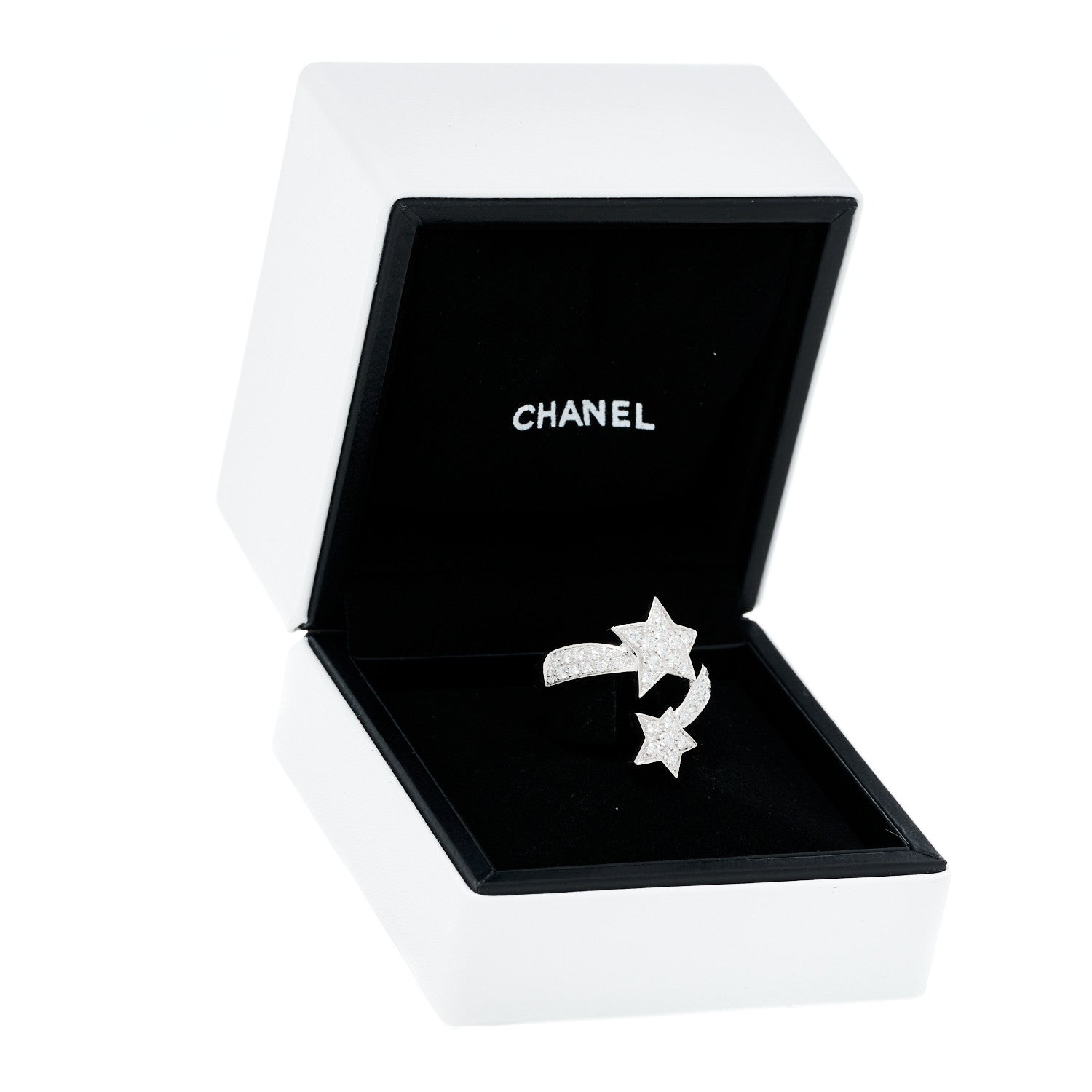 Chanel 18K White Gold Diamond Comete Geode Ring 52 6 5 of 5