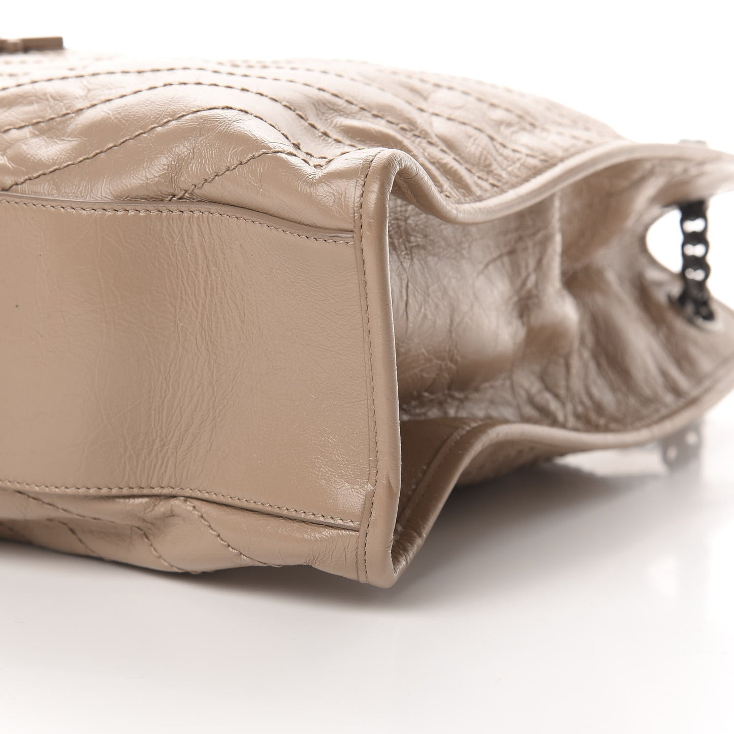 Crinkled Calfskin Matelasse Monogram Niki Shoulder Bag Gold Sand