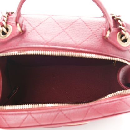 Chanel Shiny Calfskin Goatskin Quilted Small Coco Curve Vanity Burgundy 4 of 9