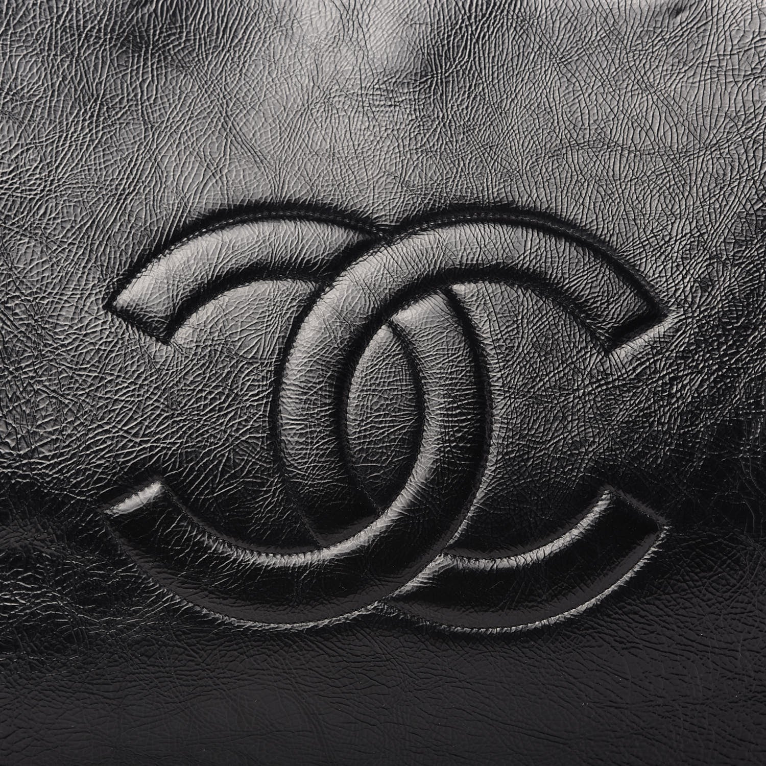 Chanel Shiny Aged Calfskin Shopping Bag Black 10 of 10