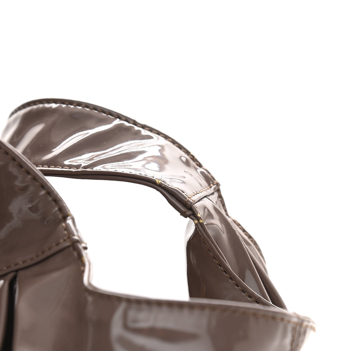 Patent Lacca Large Nuage Bow Hobo Brun