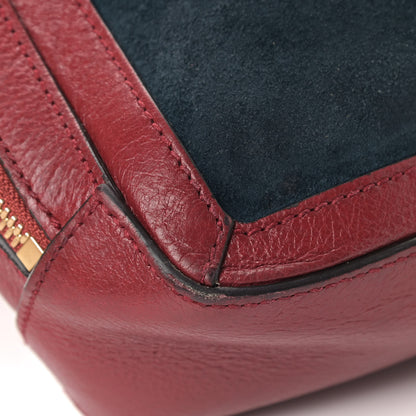 Gucci Suede Calfskin Web Small Ophidia Top Handle Shoulder Bag New Blue Romantic Cherry 9 of 11