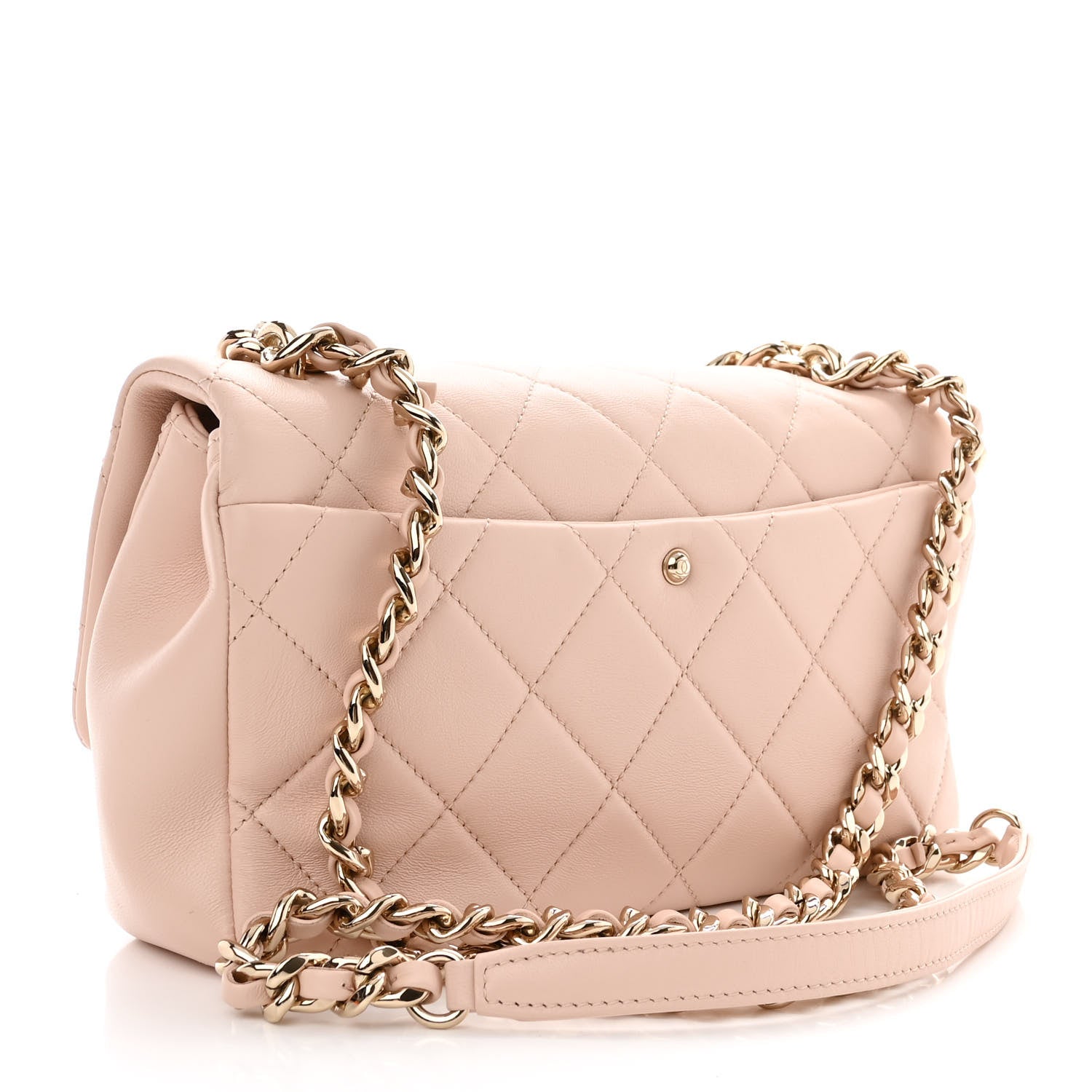 Chanel Lambskin Quilted Resin Bi-Color Chain Flap Bag Light Beige 3 of 10
