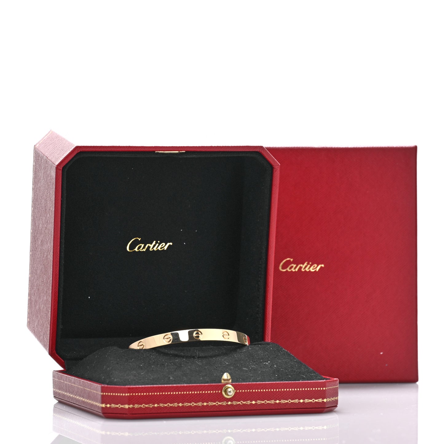 18K Yellow Gold LOVE Cuff Bracelet 19