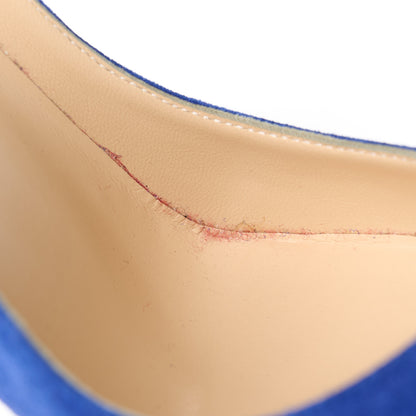 Christian Louboutin Veau Velours Pigalle Follies 100 Pumps 35.5 Atlantic 9 of 11