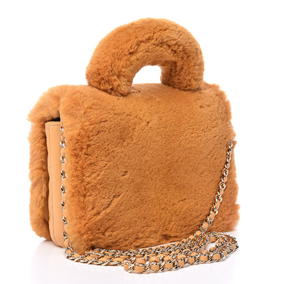 Chanel Orylag Rabbit Fur Calfskin Top Handle Boy Flap Yellow 3 of 10