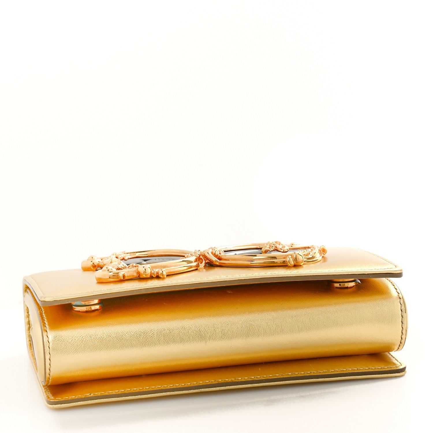 Dolce & Gabbana Metallic Calfskin DG Girls Shoulder Bag Gold 4 of 12