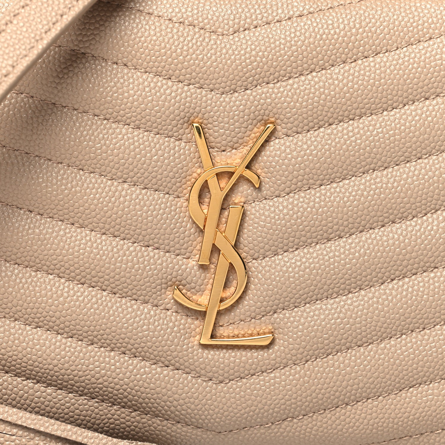 Saint Laurent Grain De Poudre Matelasse Monogram Mini Lou Camera Bag Dark Beige 8 of 10