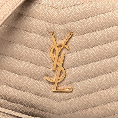 Saint Laurent Grain De Poudre Matelasse Monogram Mini Lou Camera Bag Dark Beige 8 of 10