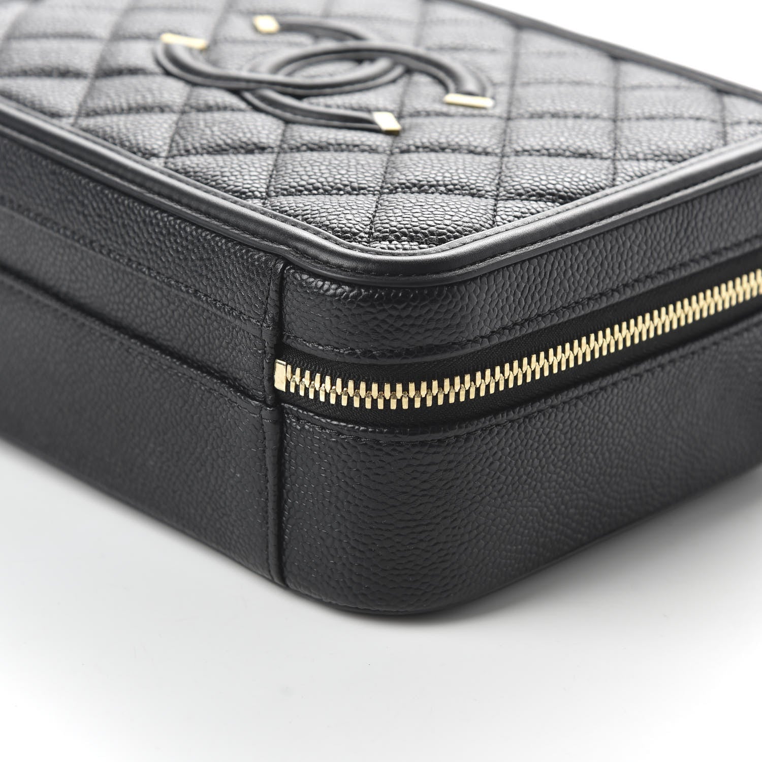 Chanel Caviar Quilted Medium CC Filigree Vanity Case Black 7 of 11