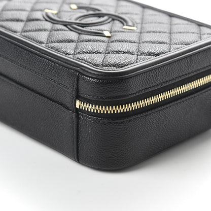 Chanel Caviar Quilted Medium CC Filigree Vanity Case Black 7 of 11