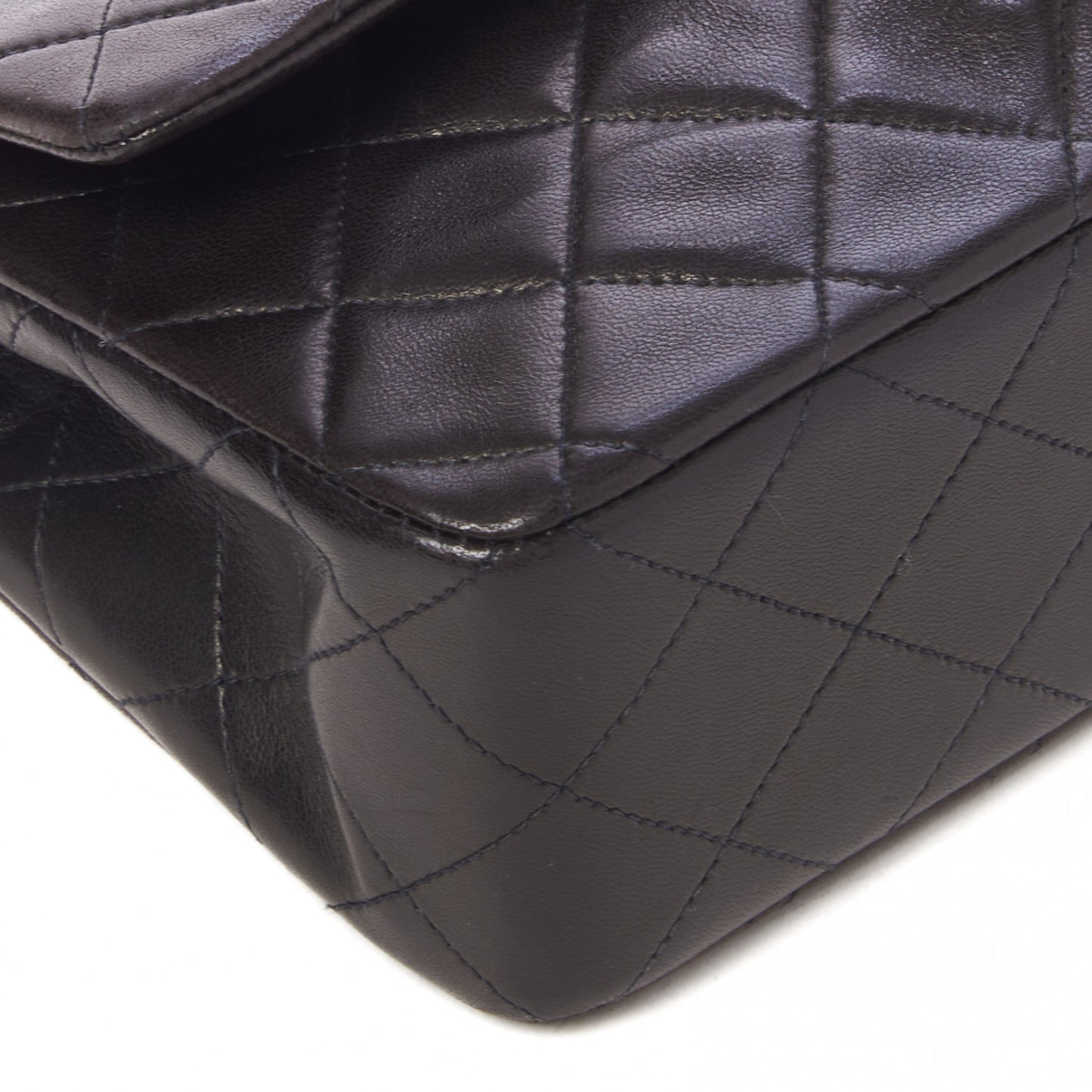 Lambskin Quilted Small Double Flap Black