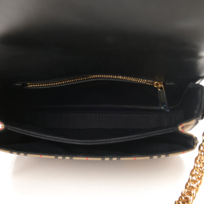Burberry Smooth Calfskin 1983 Knight Check Link Shoulder Bag Black 5 of 15