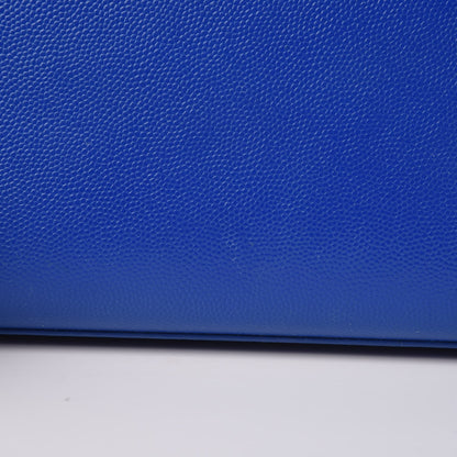 Saint Laurent Grain De Poudre Classic Monogram Cassandre Clutch Royal Blue 9 of 13