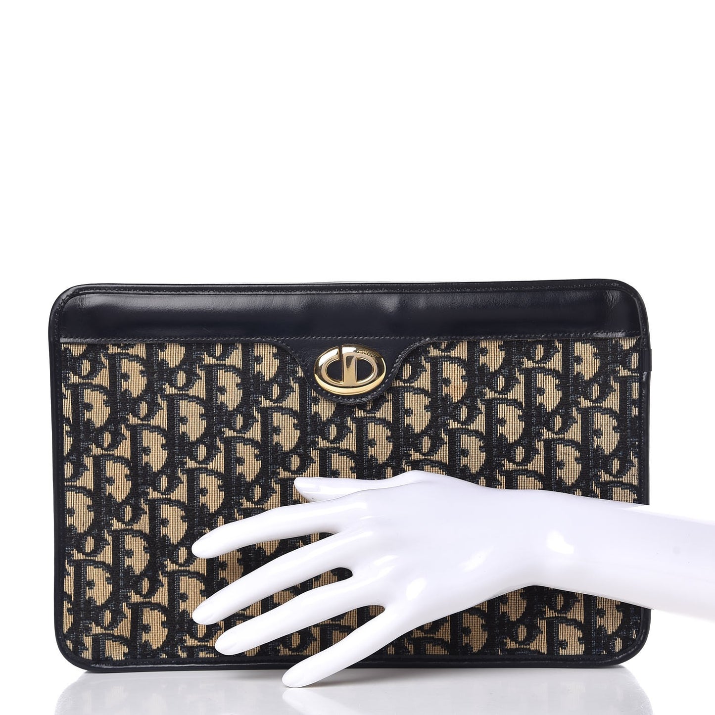 Monogram Clutch Navy Blue