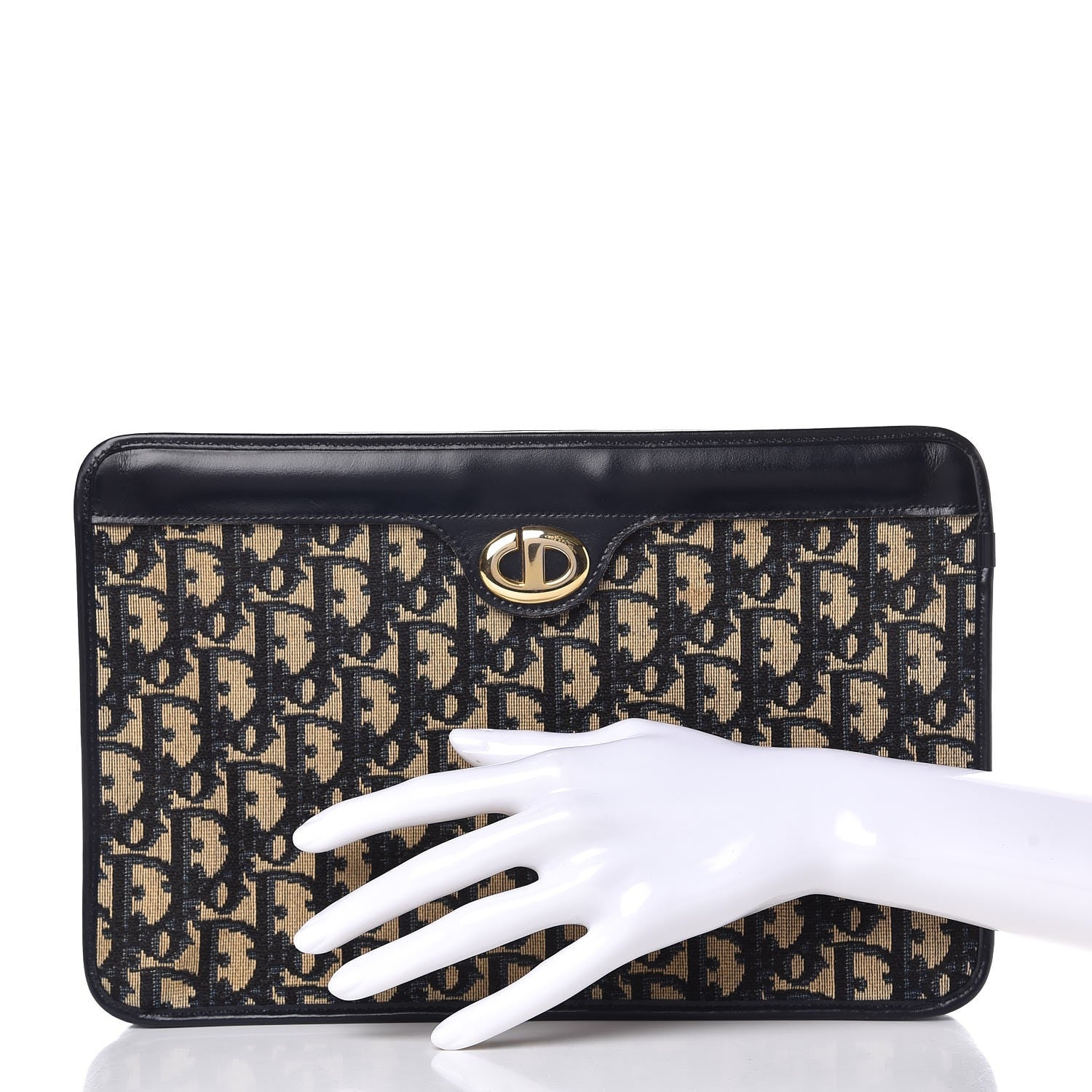 Christian Dior Monogram Clutch Navy Blue 2 of 7
