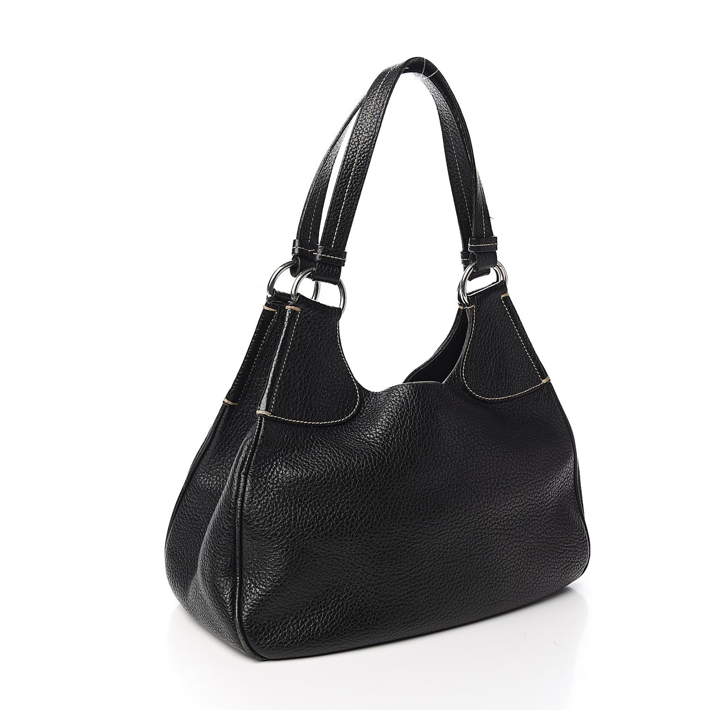 Vitello Daino Shoulder Bag Black