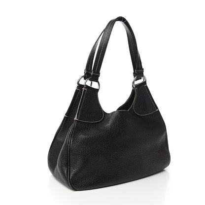 Prada Vitello Daino Shoulder Bag Black 2 of 13