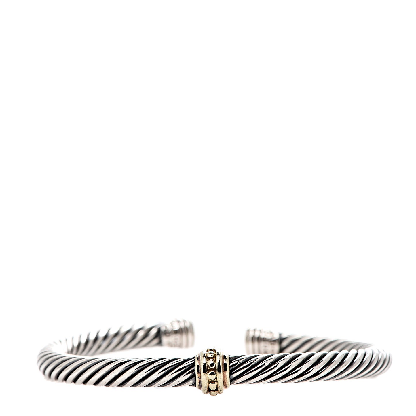 Sterling Silver 14K Yellow Gold 5mm Station Cable Bracelet