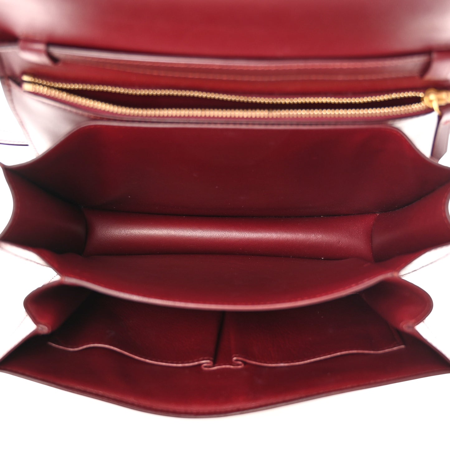 Box Calfskin Medium Classic Box Flap Bag Burgundy