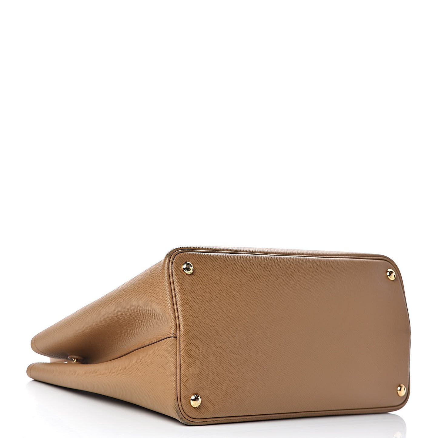 Saffiano Cuir Medium Double Bag Caramel