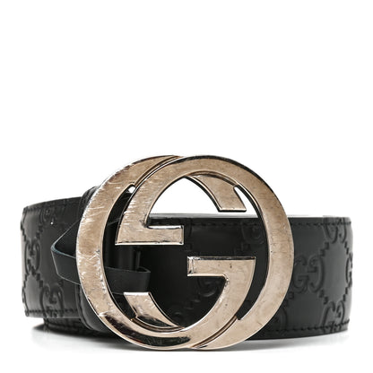 Gucci Guccissima Signature Interlocking G 40mm Belt 105 42 Black 1 of 5