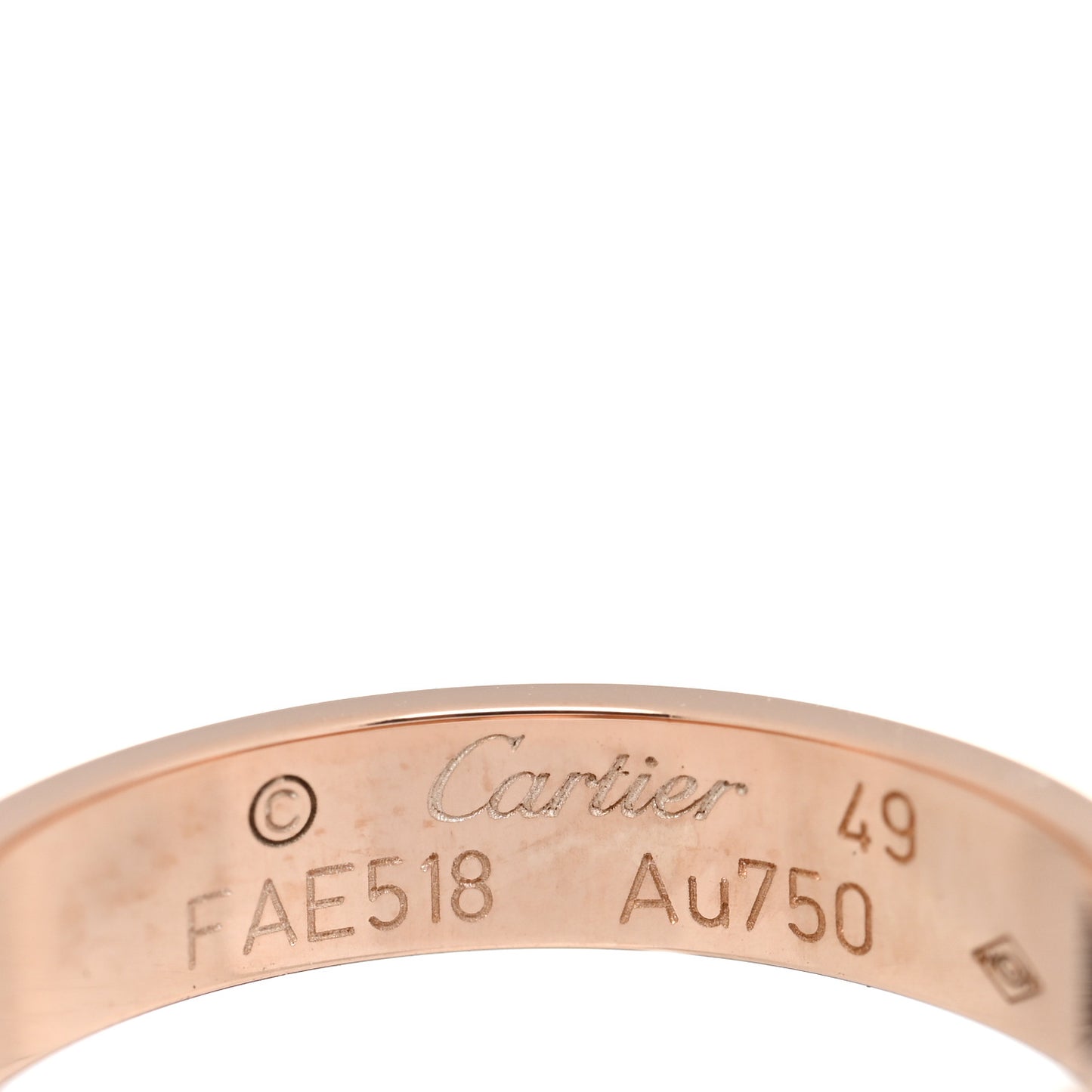 18K Pink Gold 3.5mm LOVE Wedding Band Ring 49 4.75
