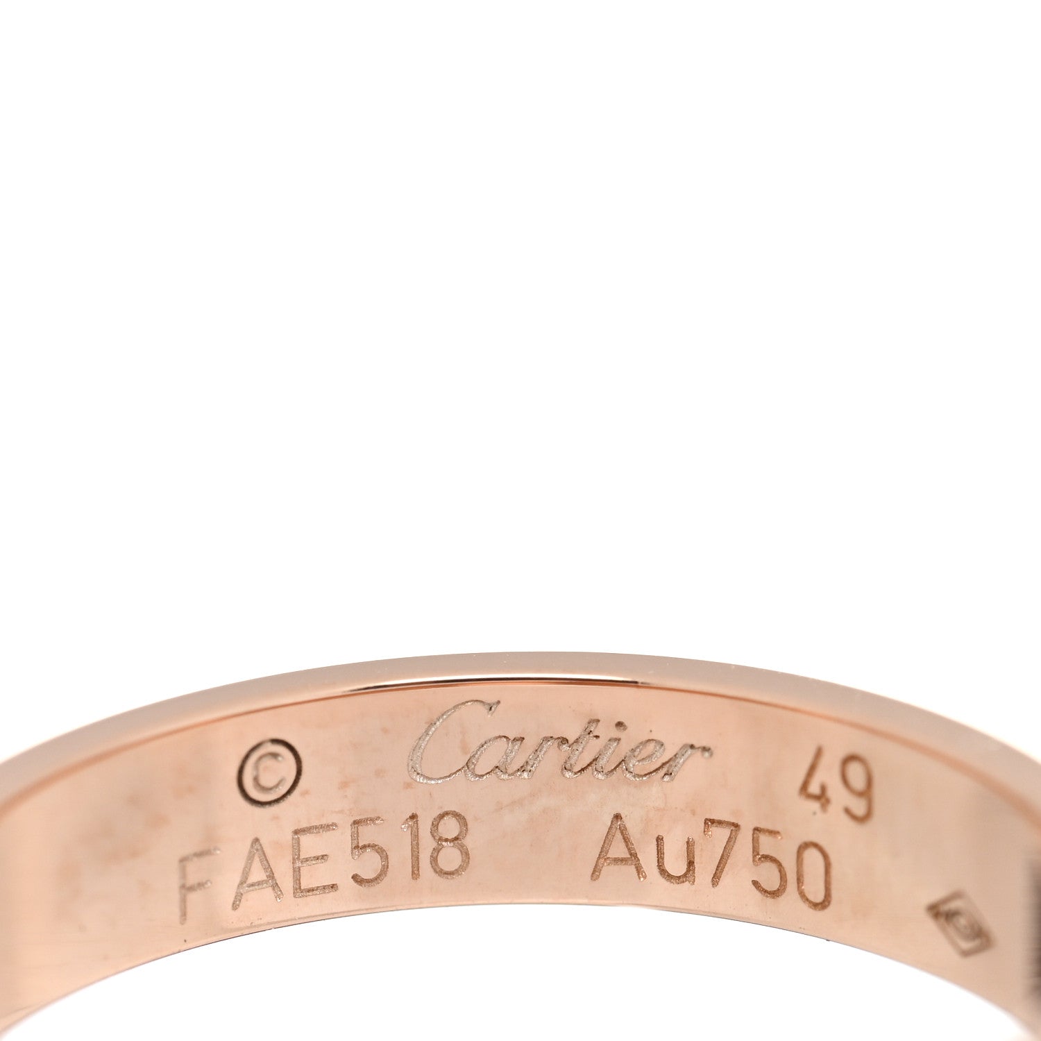 Cartier 18K Pink Gold 3.5mm LOVE Wedding Band Ring 49 4.75 5 of 5