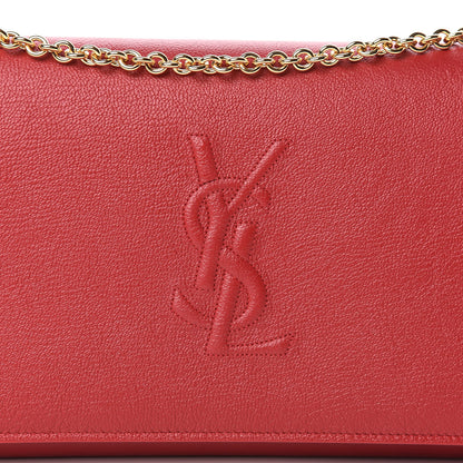 Saint Laurent Calfskin Belle de Jour Chain Clutch Rouge Orient 10 of 11