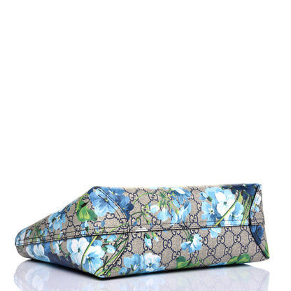 Gucci GG Supreme Monogram Blooms Small Reversible Tote Beige Blue Navy 6 of 16