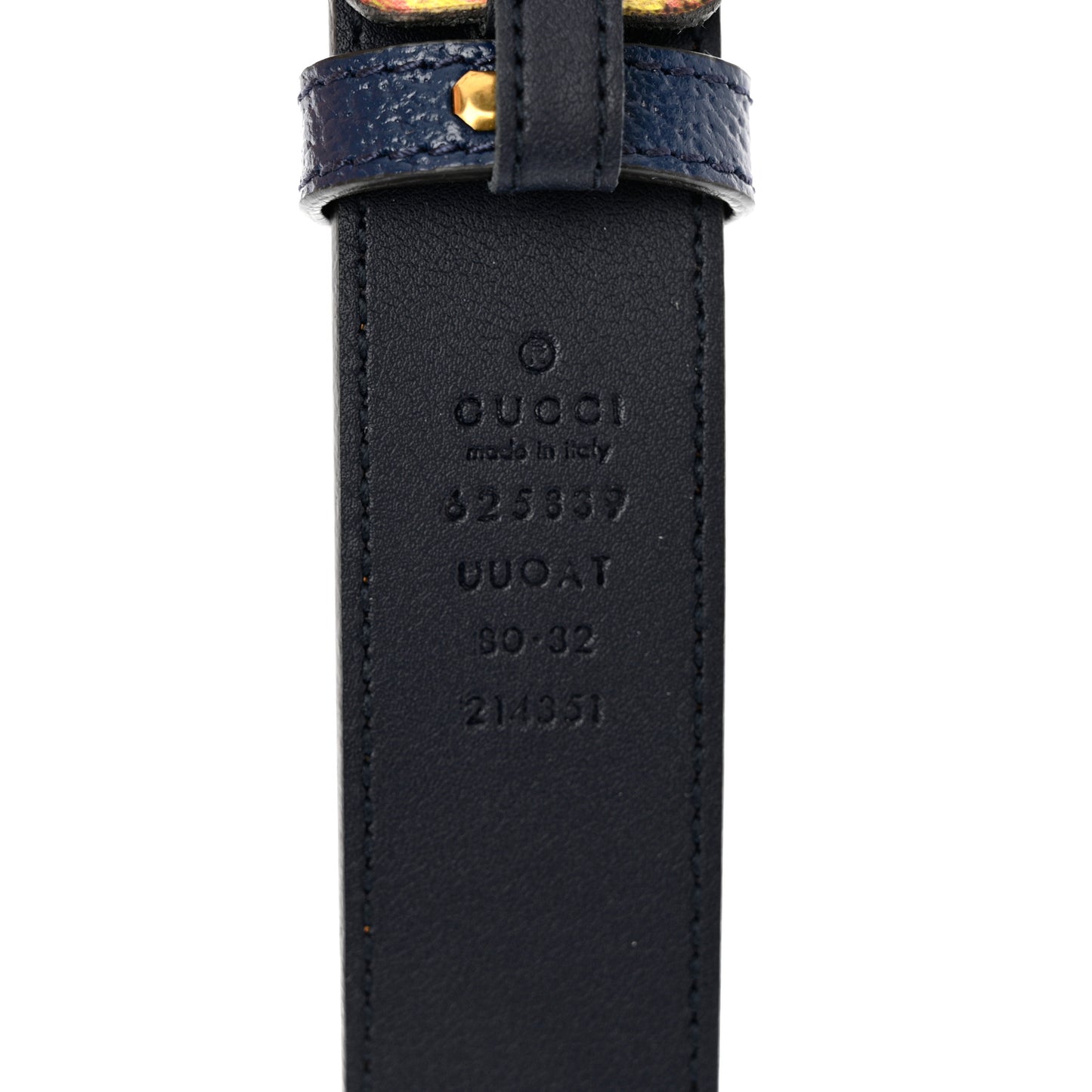 GG Supreme Monogram Kaleidoscope Double G 30mm Belt 80 32 Blue Orange Multicolor Blue Agata
