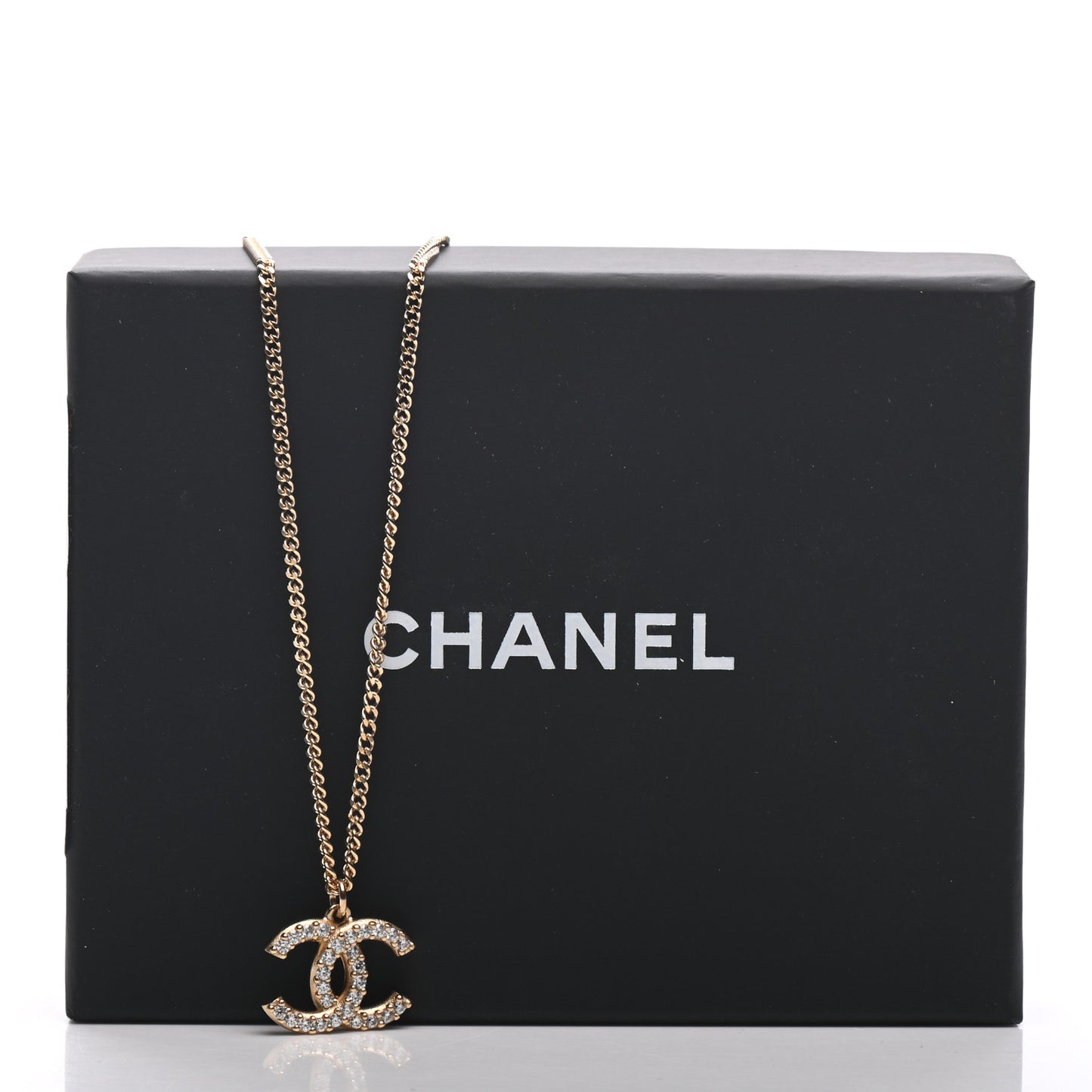 Crystal Lock Symbols CC Necklace Gold