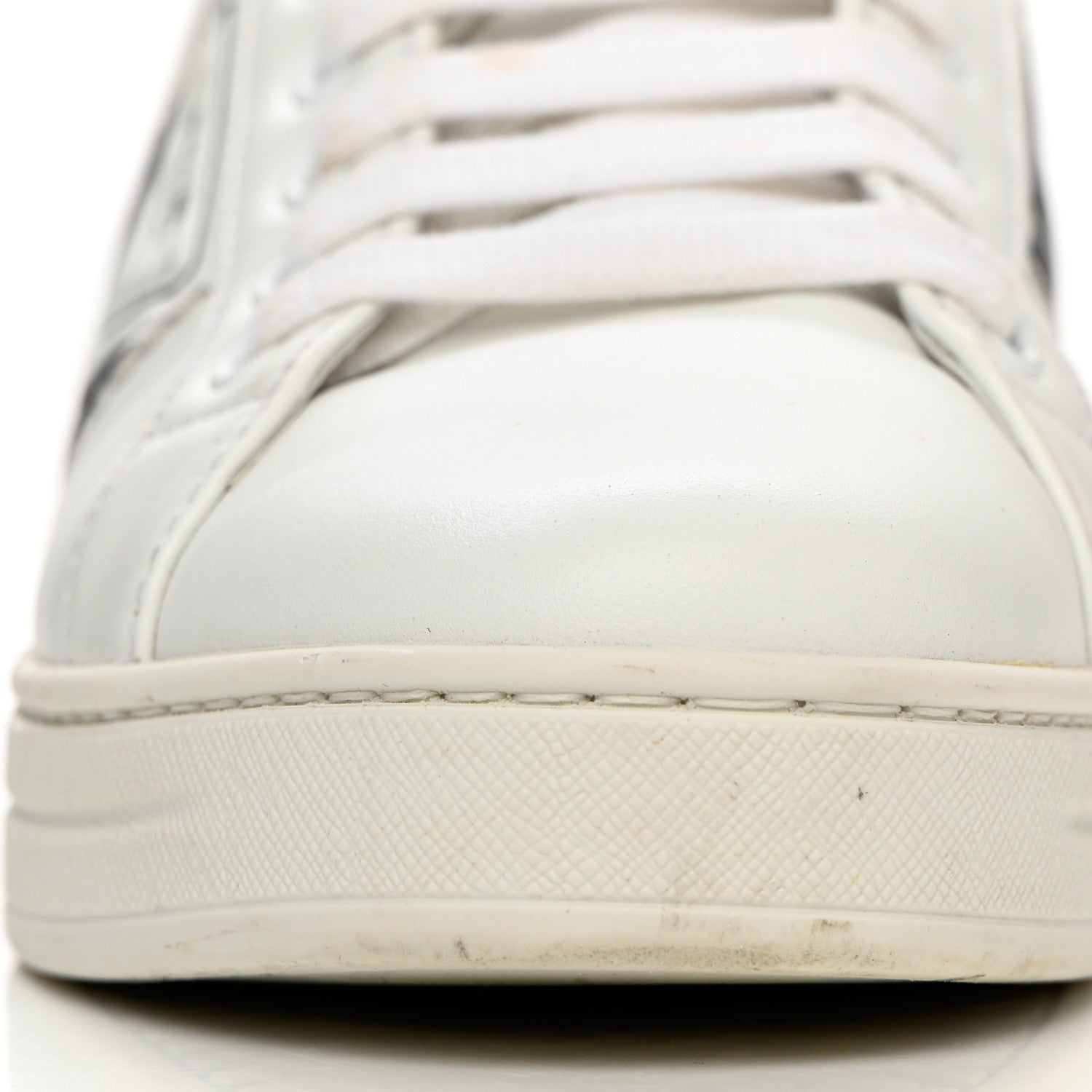 Prada Vitello Soft Logo Low Top Sneakers 37 White 11 of 15